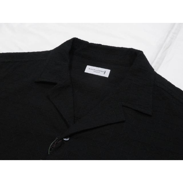 胸囲96104Lサイズ〇素材マッキントッシュロンドン　高級半袖開襟シャツ　25,300円 黒　L