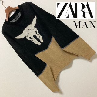 ザラ(ZARA)の良品■ZARA MAN ザラ■牛骨 ボーン オーバーサイズ ニット セーター L(ニット/セーター)