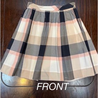 バーバリーブルーレーベル(BURBERRY BLUE LABEL)の【訳あり・値下げ】ブルーレーベルクレストブリッジ　ピンクチェックスカート(ひざ丈スカート)