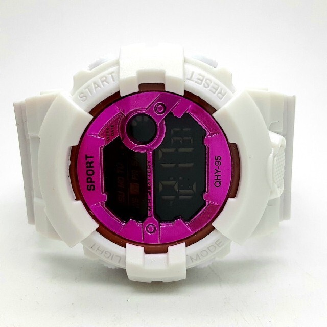 新品 メンズ レディース&ボーイズ ガールズ 腕時計デジタル多機能LEDピンク メンズの時計(腕時計(デジタル))の商品写真