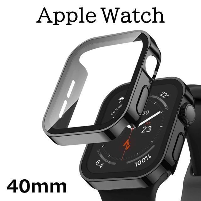 Apple Watch ケース カバー フラット 40mm ブラック