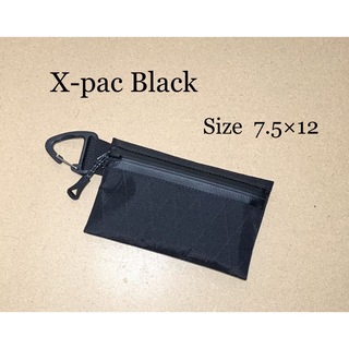 X-pac ブラック　カード入れポーチ(三角カラビナ付き)(登山用品)