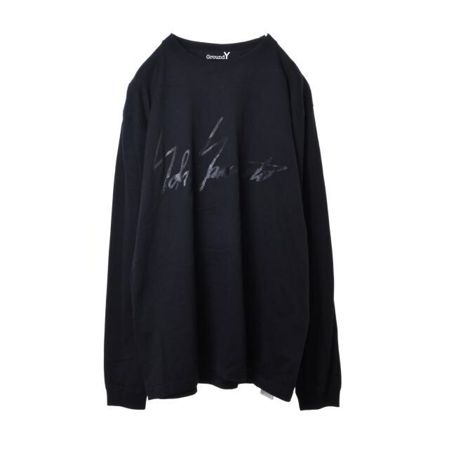 Yohji Yamamoto(ヨウジヤマモト)のGround Y カスレロゴ プリント ロング Tシャツ メンズのトップス(Tシャツ/カットソー(七分/長袖))の商品写真