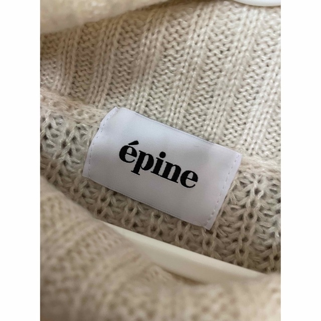 épine(エピヌ)のepine ハイネックボーダーニット アイボリー エピヌ レディースのトップス(ニット/セーター)の商品写真