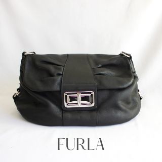 フルラ(Furla)のフルラ レザーショルダーバッグ ブラック(ショルダーバッグ)