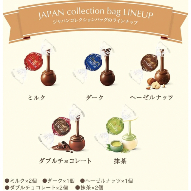 Lindt(リンツ)の【新品未開封】リンドール ジャパンコレクション リボンギフトボックス 食品/飲料/酒の食品(菓子/デザート)の商品写真