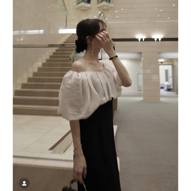 Leja - 2WAYオフショルダーパフスリーブワッフル生地マーメイド Leja - 2WAYオフショルダーパフスリーブワッフル生地マーメイド