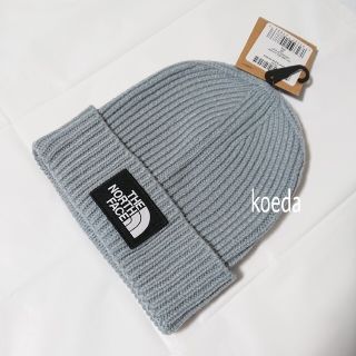 ザノースフェイス(THE NORTH FACE)のノースフェイス ニット帽 キャップ 帽子 ビーニー 灰色 グレー ブラック ロゴ(ニット帽/ビーニー)