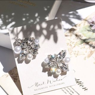 ブライダル ピアス ビジュー パール 結婚式 ブライダルアクセサリー パーティー(ピアス)