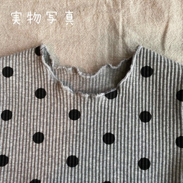 ♡ ドット柄 チュールワンピース ♡ フワフワ グレー 女の子 水玉 100 キッズ/ベビー/マタニティのキッズ服女の子用(90cm~)(ワンピース)の商品写真