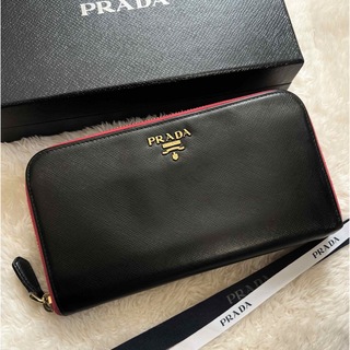 プラダ(PRADA)の美品 PRADA プラダ 長財布 ラウンドファスナー(財布)