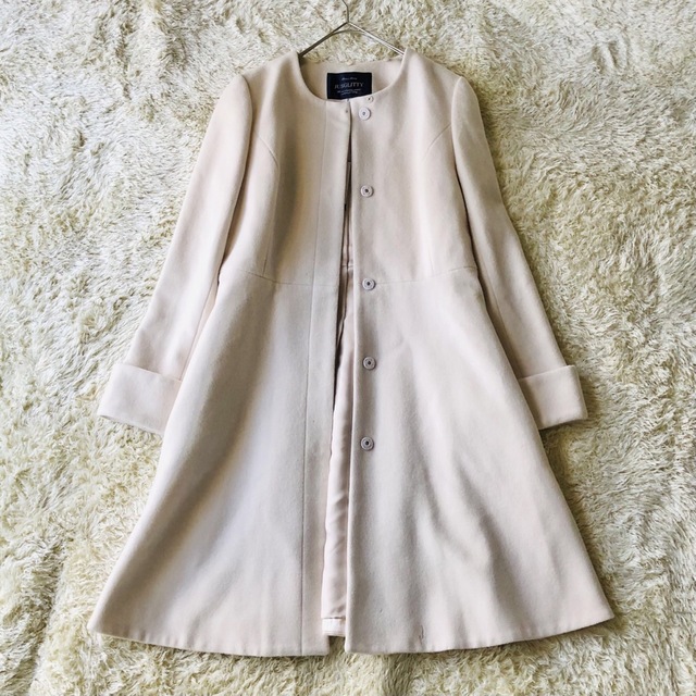 タグ付き✨ JUSGLITTY ノーカラー ファーコート 2way 毛 アンゴラ