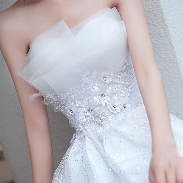 チューブトップ 結婚式 花嫁 フィッシュテール ウエディングドレス