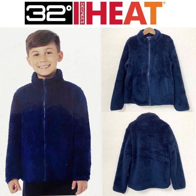 コストコ(コストコ)の新品 120 ★ コストコ 32HEAT ボア フリース ジャケット ネイビー キッズ/ベビー/マタニティのキッズ服男の子用(90cm~)(ジャケット/上着)の商品写真