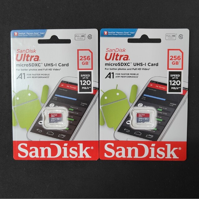 新品未使用 microSD SanDisk Ultra A1 256GB 2枚