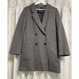 ザラ(ZARA)の千鳥チェック柄コート(チェスターコート)