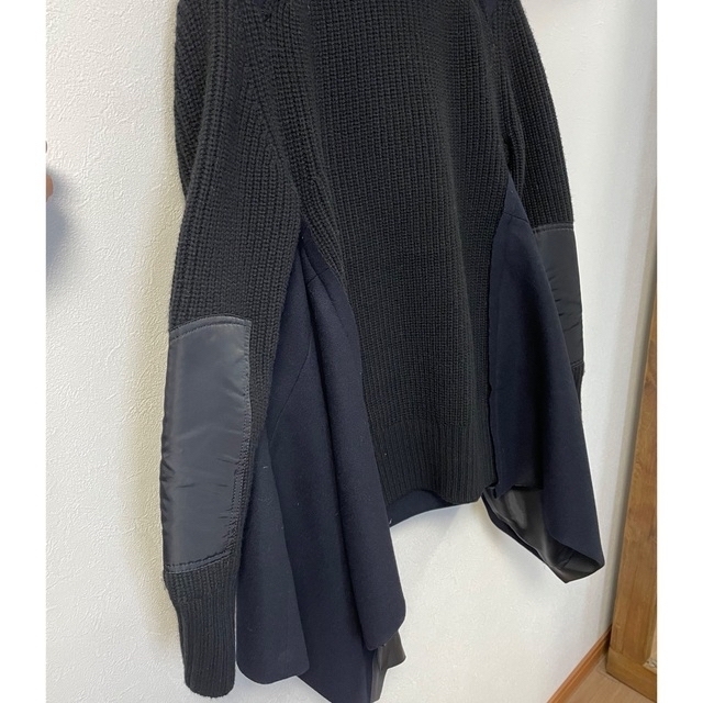 sacai wool mix ニット ジャケット コート ネイビー | vegafarma.rs