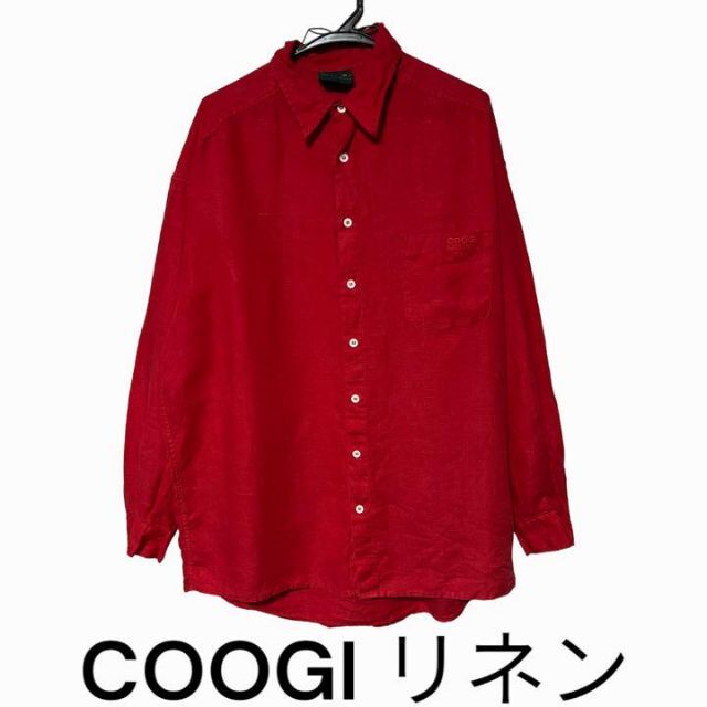 COOGI(クージー)のCOOGI クージー　刺繍ロゴ　リネン　長袖シャツ　オーストラリア製 メンズのトップス(シャツ)の商品写真