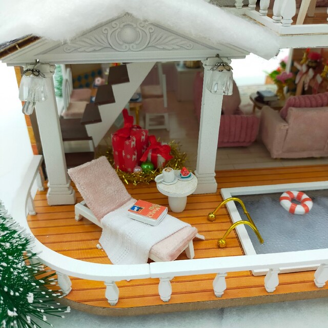 ドールハウス完成品 クリスマス ツリー Xmas ミニチュアハウス 家