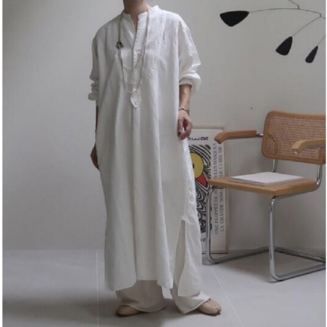 Argue cotton linen dressコットンリネンギャザーワンピース