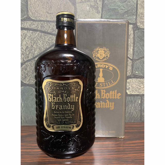 HARDYS Black Bottle Brandy 古酒　ブランデー　未開封 食品/飲料/酒の酒(ブランデー)の商品写真