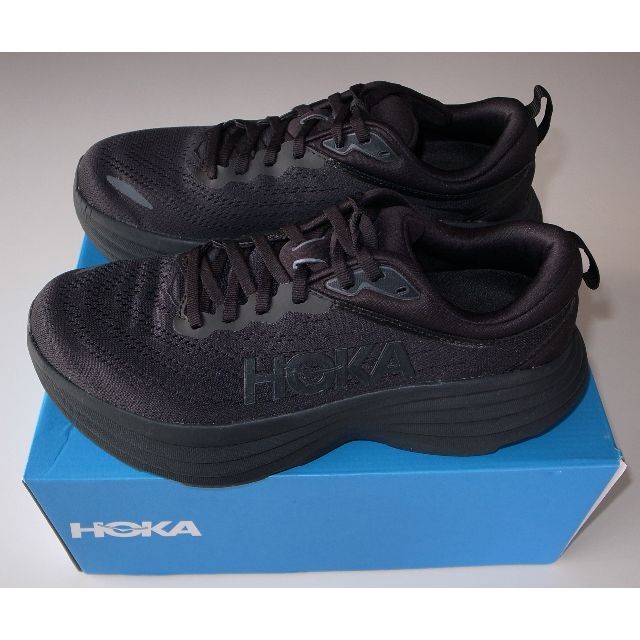 HOKA ONE ONE BONDI8 black スニーカー 25.5cm - スニーカー