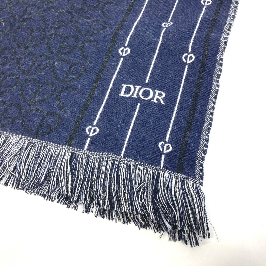 クリスチャンディオール エシャルプ ロゴ マフラー 非売品 ウール100％ ネイビー ブルー 青 21C0001A0606 Christian Dior（未使用　展示品）