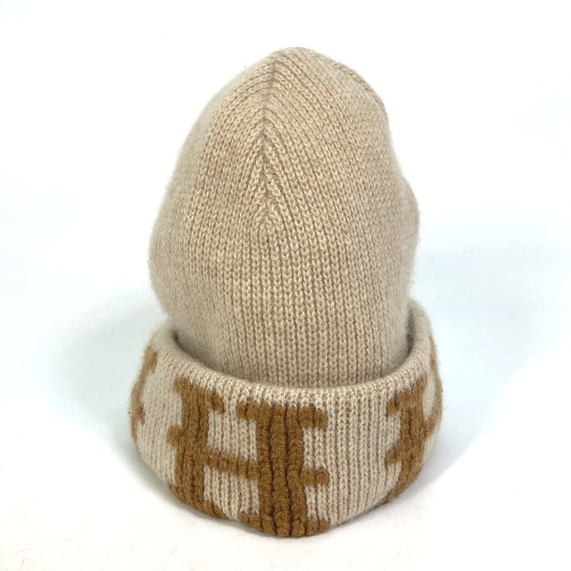 Hermes(エルメス)のエルメス HERMES Hロゴ ビーニー ニットキャップ 帽子 ニット帽 カシミヤ ベージュ レディースの帽子(ニット帽/ビーニー)の商品写真