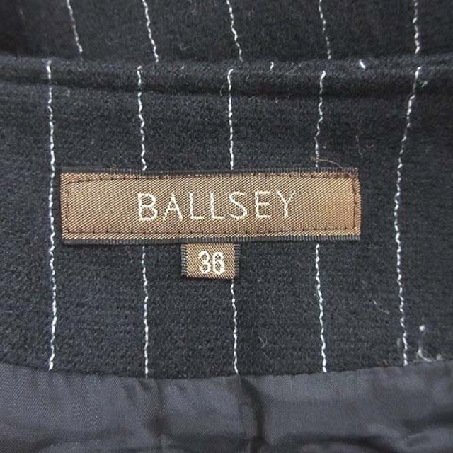 Ballsey(ボールジィ)のボールジー マーメイドスカート タイト ひざ丈 ストライプ ウール 36 黒 レディースのスカート(ひざ丈スカート)の商品写真