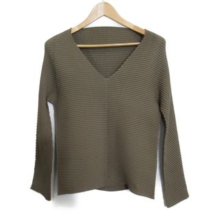ISSEY MIYAKE 変形立体プリーツ ロングブラウス グレー サイズM