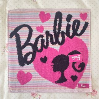 バービー(Barbie)のBarbie ♡ ハンカチ ♡ ストライプ ピンク系(ハンカチ)