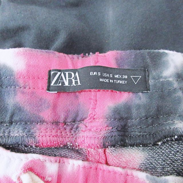 ZARA(ザラ)のザラ ZARA スウェット ジョガーパンツ タイダイ柄 イージーウエスト 黒 S メンズのパンツ(その他)の商品写真