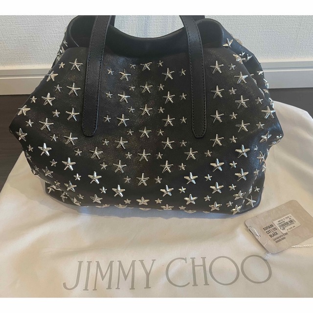 美品】ジミーチュウJIMMY CHOOトートバッグ 黒 スタッズ ソフィアM お