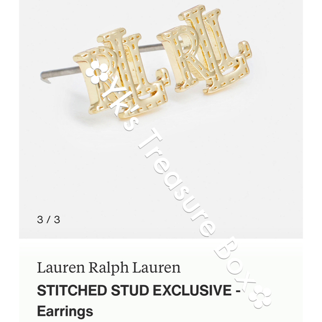 Ralph Lauren(ラルフローレン)のG305/RALPH LAUREN/ゴールドRLL ステッチロゴスタッドピアス レディースのアクセサリー(ピアス)の商品写真