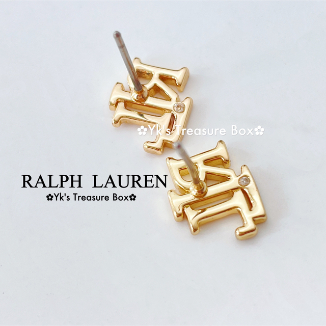 Ralph Lauren(ラルフローレン)のG305/RALPH LAUREN/ゴールドRLL ステッチロゴスタッドピアス レディースのアクセサリー(ピアス)の商品写真