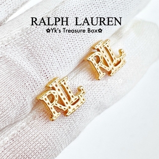 ラルフローレン(Ralph Lauren)のG305/RALPH LAUREN/ゴールドRLL ステッチロゴスタッドピアス(ピアス)