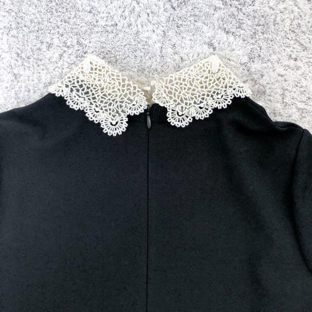 イタリア製【美品】VALENTINO ストレッチワンピース ビーズ襟 ブラック