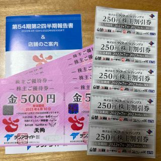 テンアライド 株主優待 5000円 天狗　　ヴィアホールディングス1250円(レストラン/食事券)