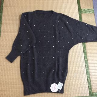 ジャスグリッティー(JUSGLITTY)の新品★パール付きロングニット(ニット/セーター)