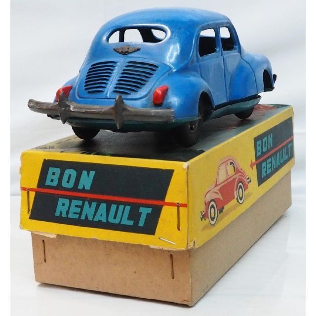 増田屋 Bon Renault 日野ルノー4CV青tinブリキtoy car箱付 6