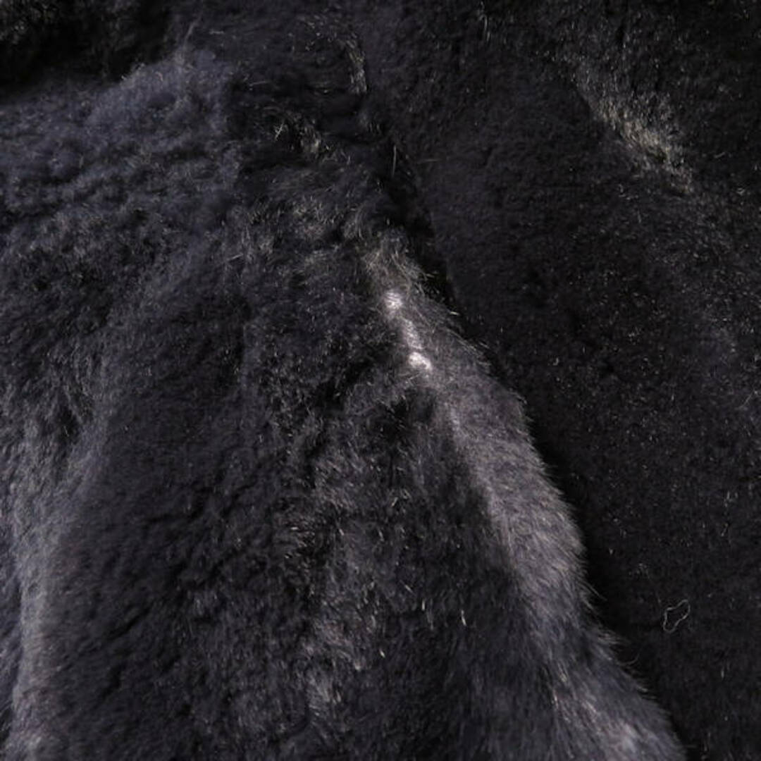 Max Mara(マックスマーラ)の美品 maxmaraSTUDIO マックスマーラ リバーシブルコート ブラック系 ポリエステル100％ ラビットファー アウター レディース AC1024W  レディースのジャケット/アウター(ロングコート)の商品写真