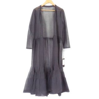 フォクシー(FOXEY)の美品 FOXEY フォクシー ミラージュ(42713) ロングカーディガン グレー系 コットン他 チャコール レディース AY3013W (カーディガン)