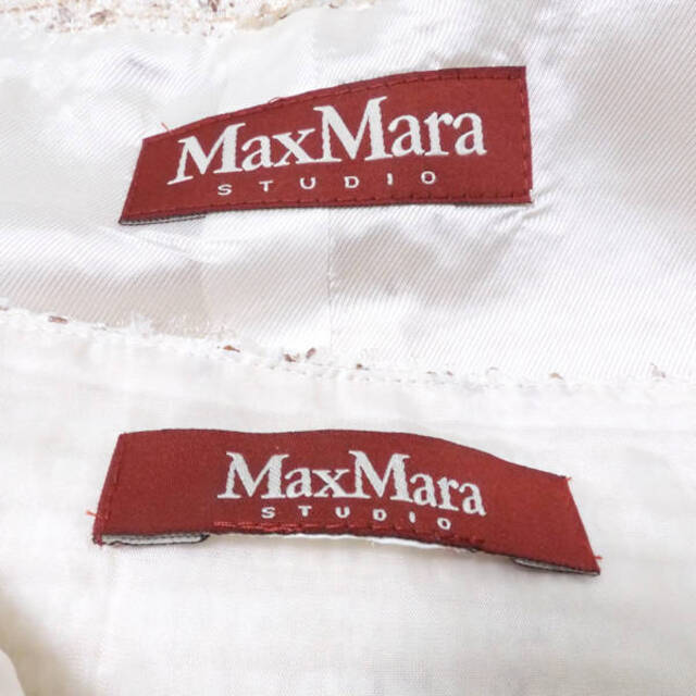 Max Mara(マックスマーラ)の maxmaraSTUDIO マックスマーラ スーツ ベージュ系 コットン 他 ノーカラー スカート ツイード レディース AM3656B13  レディースのフォーマル/ドレス(スーツ)の商品写真