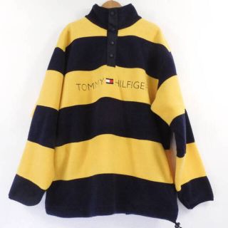 トミーヒルフィガー(TOMMY HILFIGER)の美品 TOMMY HILFIGER トミーヒルフィガー フリース ポリエステル100％ ボーダー メンズ AM3660A10 (ダッフルコート)