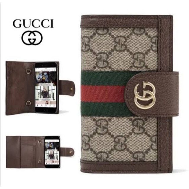 Gucci(グッチ)のGUCCI iPhoneXS 手帳型　ケース スマホ/家電/カメラのスマホアクセサリー(iPhoneケース)の商品写真