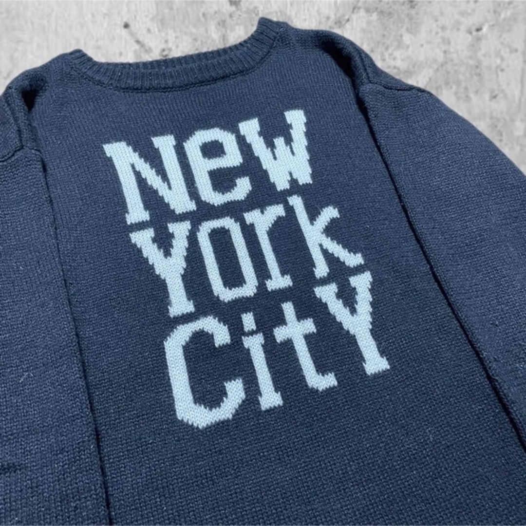 VINTAGE(ヴィンテージ)のVINTAGE ビンテージ "NewYorkCity" ニット ロゴ セーター メンズのトップス(ニット/セーター)の商品写真