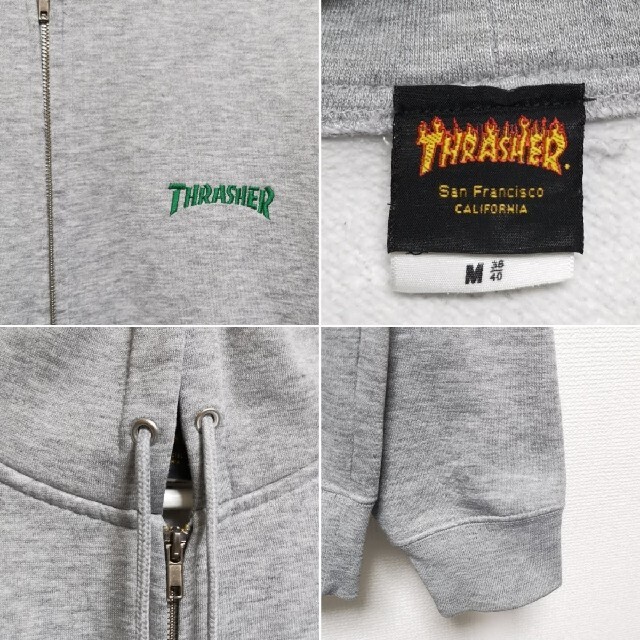 THRASHER(スラッシャー)のM 90s スラッシャー THRASHER スウェット ジップ パーカー USA メンズのトップス(パーカー)の商品写真