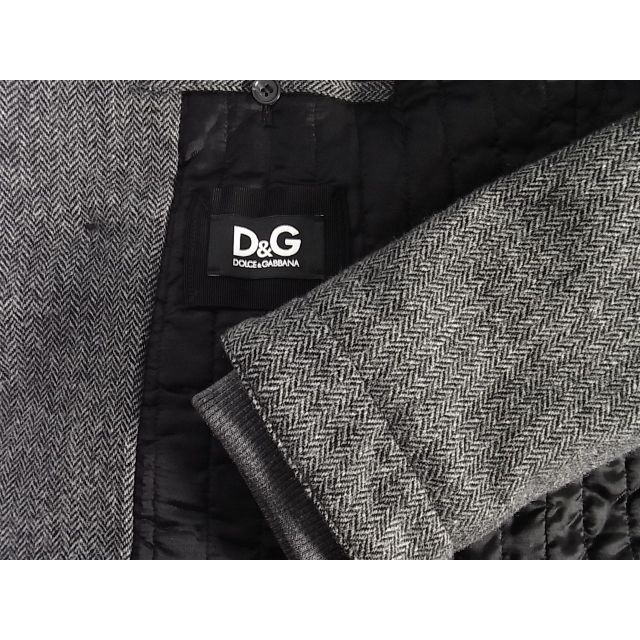 size50☆美品☆D&G ドルチェ＆ガッバーナ ウールツイード製フーディコート