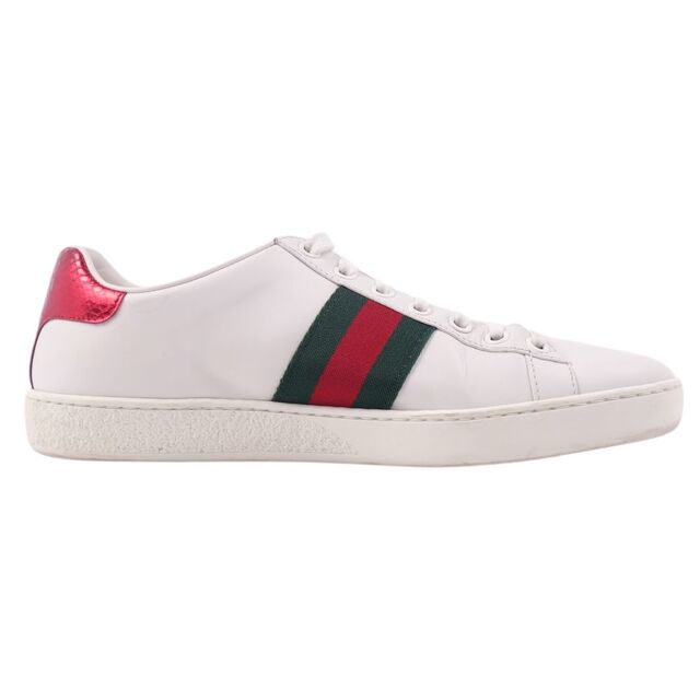 グッチ GUCCI スニーカー エース ビジュー装飾 シェリーライン シューズ 靴 レディース イタリア製 36(23cm相当)  ホワイト/グリーン/レッド