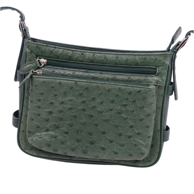オーストリッチ OSTRICH バッグ ショルダーバッグ カーフレザー 本革 カバン 鞄 レディース グリーン